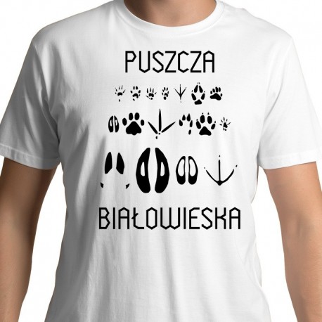 koszulka Puszcza Białowieska ślady zwierząt